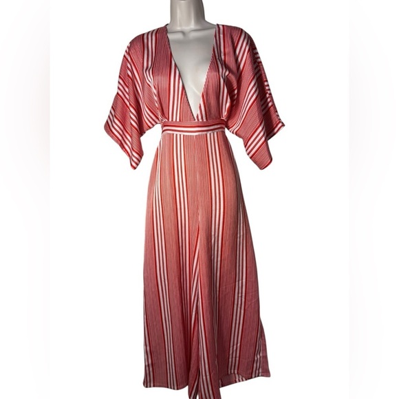 Lulu's Red and White Jumpsuit - Picture 6 of 17